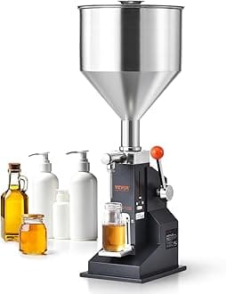 VEVOR Manual Paste Liquid Filling Machine, 5-100ml Adjustable Bottle Filling Machine, Stainless Steel Liquid Filler with 11.5L Hopper for Milk Water Juice Shampoo Honey