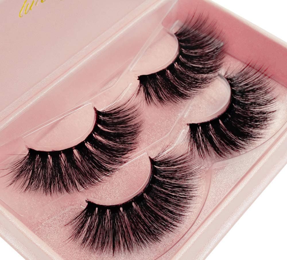 New 2 Pairs Luxury Fluffy False Eyelashes Thick Long Natural Fake Lashes Set High Quality 3D Faux Mink Lashes Multipack Soft Strip Lashes Fake Eye Lashes Party Makeup Dramatic Eyelashes (2pairs)