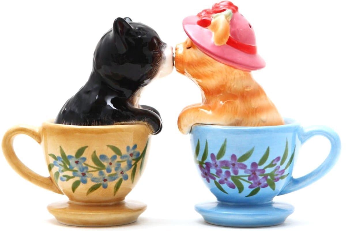Tea Cup Kittens Salt and Pepper Shaker Set