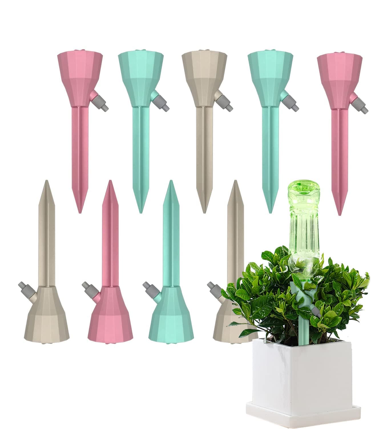 MAKINGTEC Automatic Flower Watering Device Green Plant Artifact Adjustable Water Volume Drip Irrigation System Lazy Household Flower Watering Device for Home Vacation Plant Watering (Pack of 9)