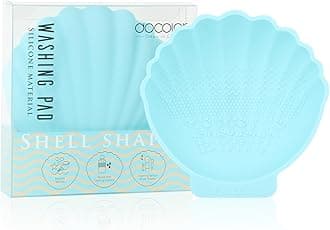 Docolor Silicone Makeup Brush Cleaner Mat Shell shape make up brush cleaner pad Big Size, Makeup Brush Cleaning Mat, Brushes Cleaning Tool, Portable Washing Tool for Makeup Cosmetic Brushes