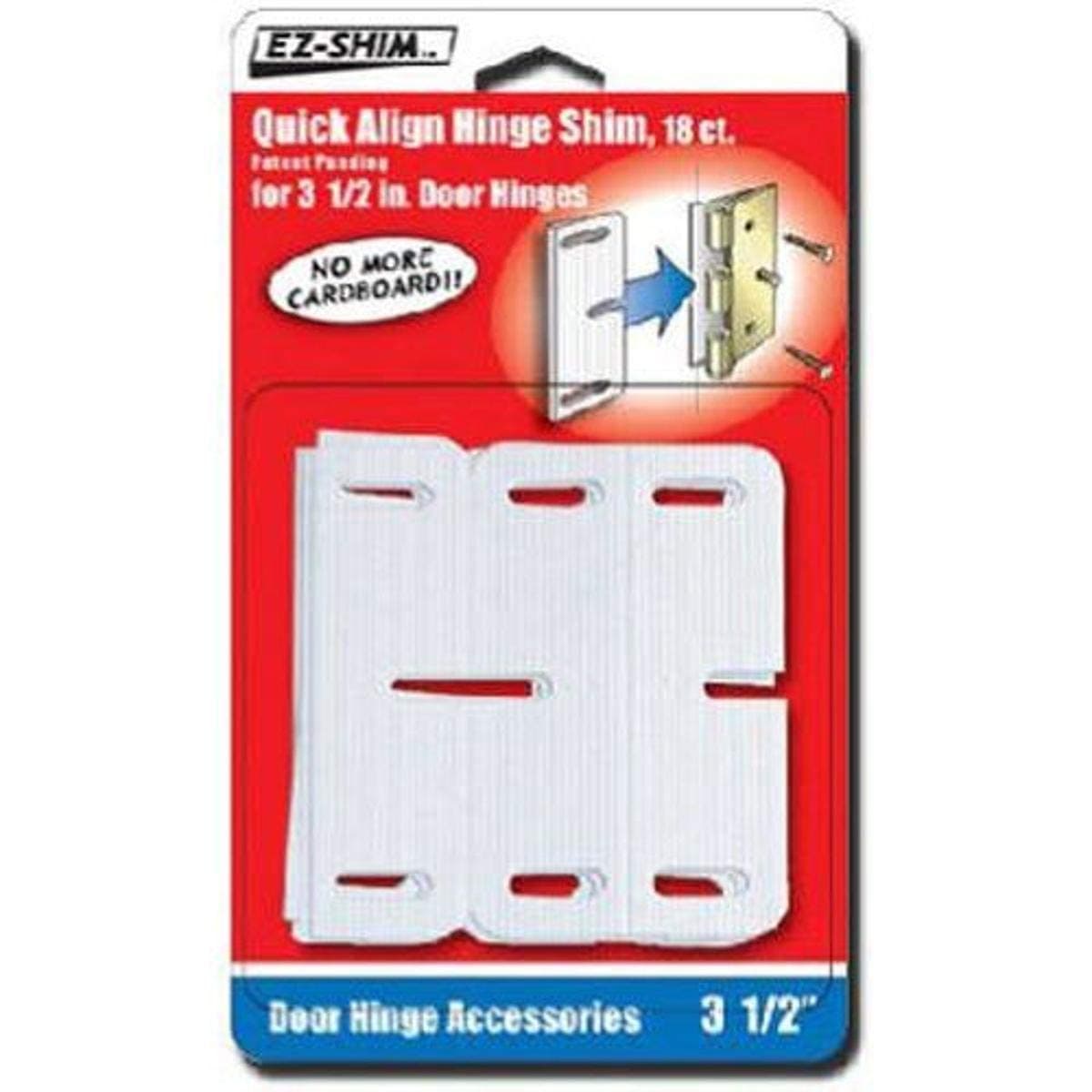 EZ HS350BP 3.5" Hinge Shim (18 Count), White, (Pack)