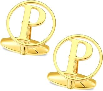 GWD Cufflinks for Men Classic Tuxedo Shirt Wedding Cuff Links Personalized Initials A-Z Gift
