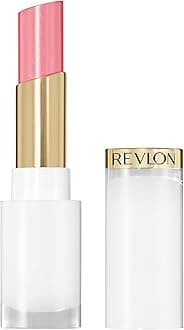 REVLON Super Lustrous Glass Shine Balm, Hydrating Tinted Lip Balm, Sheer, Glossy Shiny Finish, 002 Pink Flip, 0.11 oz