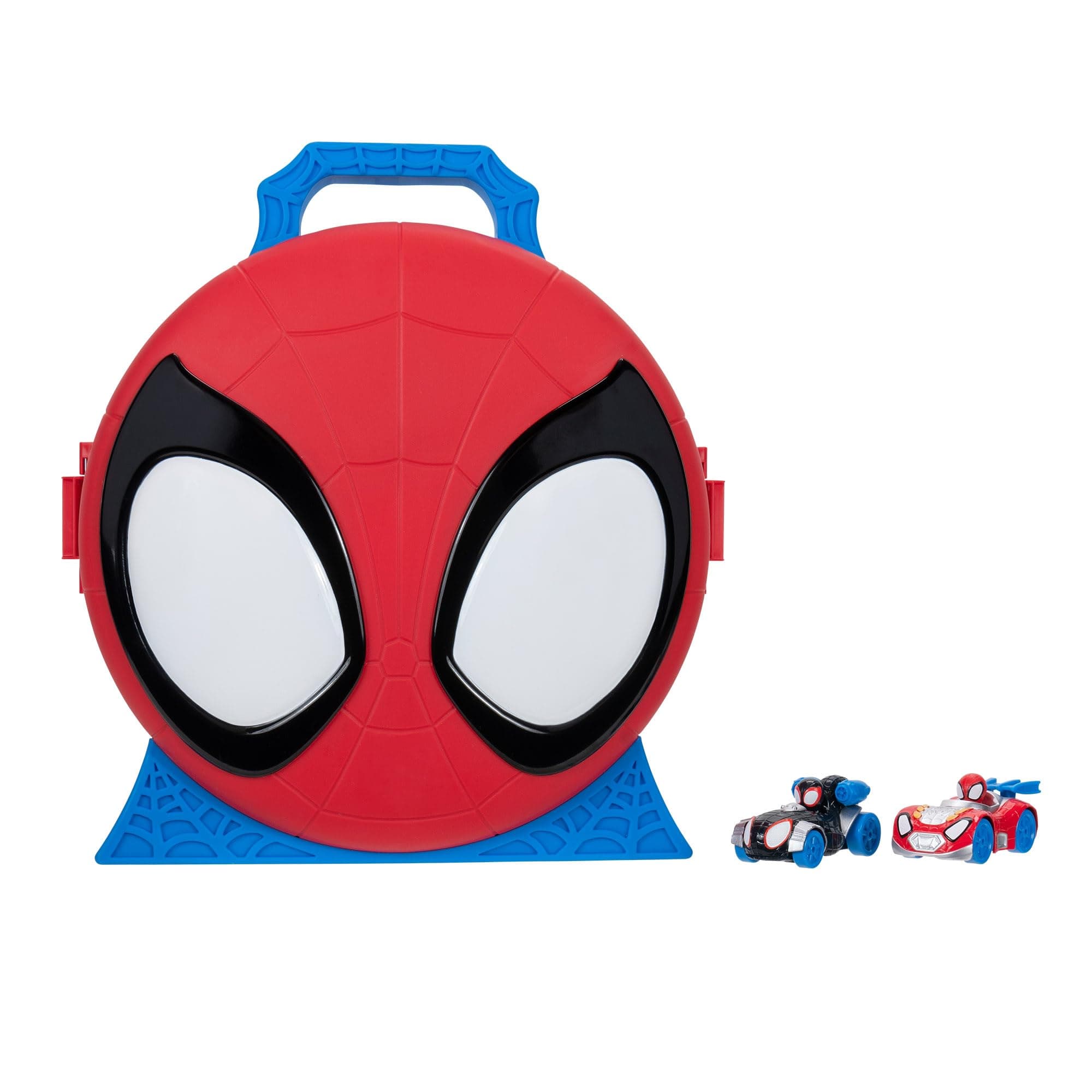 SPIDEY AND HIS AMAZING FRIENDS MARVEL Action Launch Carry Case - 12-Inch Carry Case with Rotating Launcher and Two Exclusive Amazing Metals Vehicles