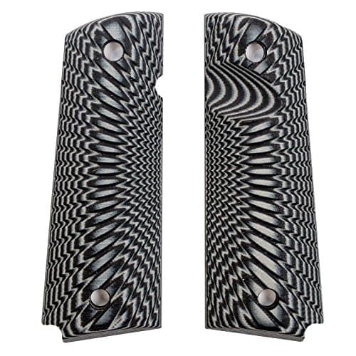 StonerCNC 1911 Slim Line Full Size Compact 1911 EMP Grips Starburst G10 with Ambi Magwell Bobtail Roundbutt Bottom Cut Options