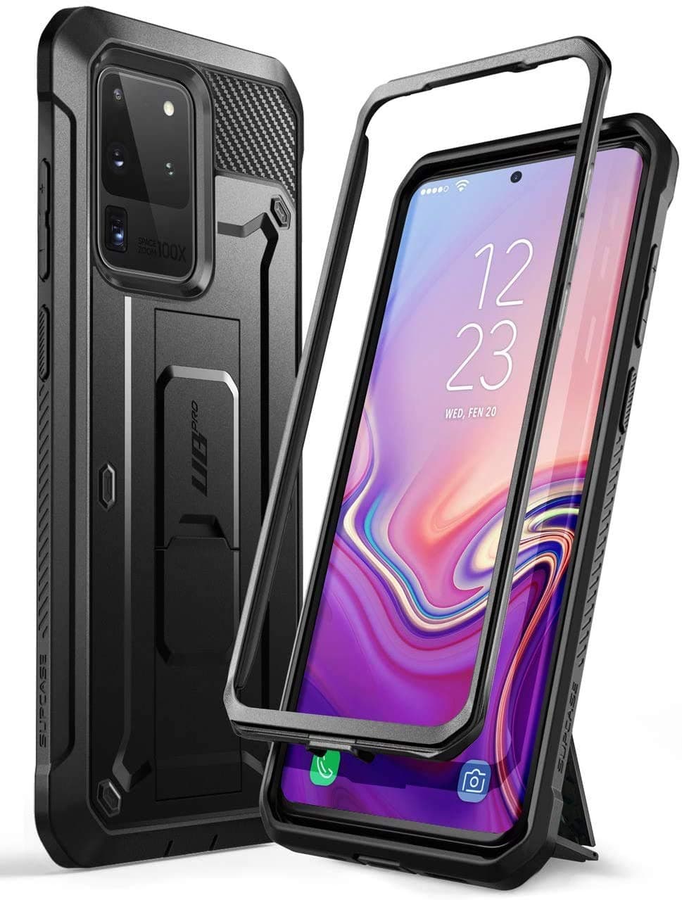 SUPCASE Unicorn Beetle Pro Series Case for Samsung Galaxy S20 Ultra 5G (2020 Release) Protective Dual Layer Rugged Holster & Kickstand Without Built-in Screen Protector (Black) - 6.9 inches