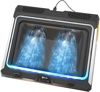 KLIM Mist Laptop Cooling Pad | Powerful Turbo Fan (4500 RPM) Laptop Cooler | Rubber Ring Seal for Maximum Performance | Prevents Overheating and Protects Gaming Laptops | 15-17 Inches | New 2022