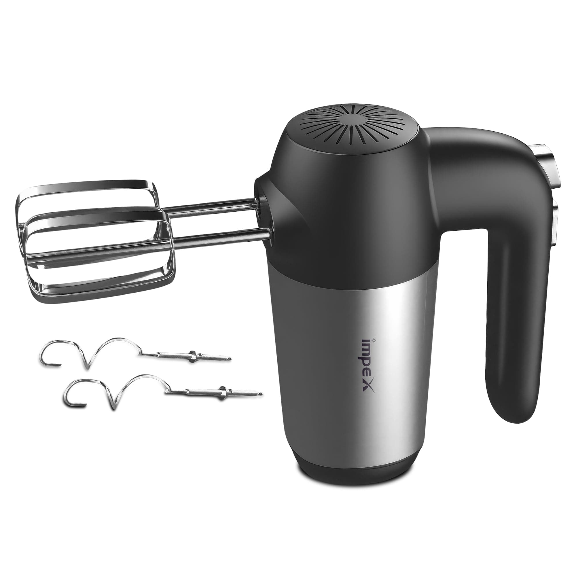 Impex HM 3302 150W Full Copper Motored Low Noise Handheld Hand Mixer with 2 beaters 2 Hooks and 5 Speed Control Turbo Function