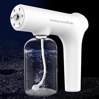 Atomizer Sprayer Rechargeable Nano Mist & Barber Spray Gun– Electrostatic Portable Sprayer with Blue Light for Home, Office & Travel