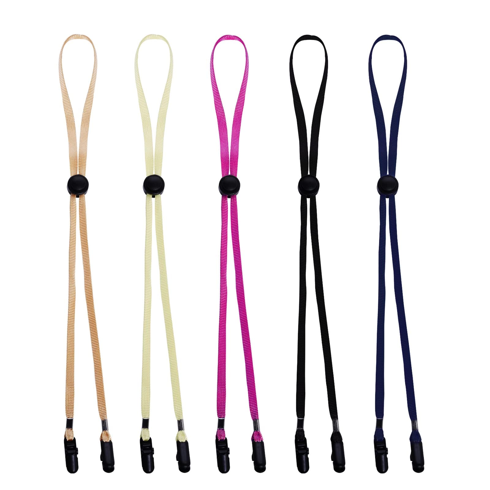 Sucrain 5 Pieces Adjustable Hat Strap Clips Hat Chin Cord for Golfing, Fishing, Boating