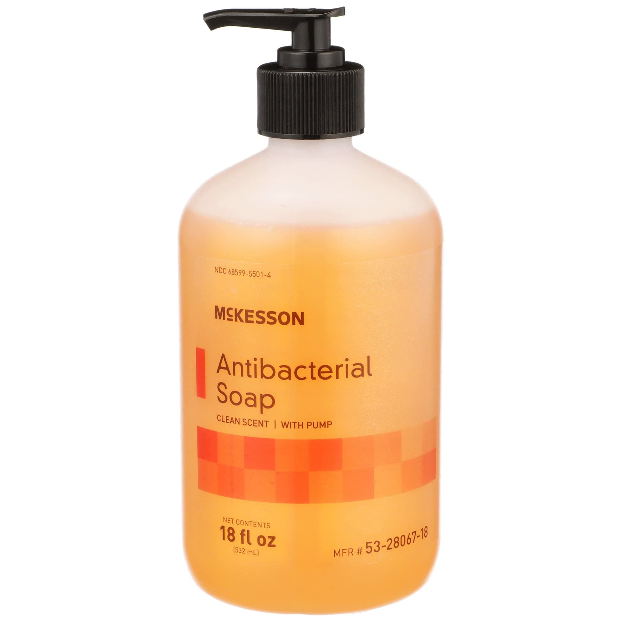 McKesson Antibacterial Liquid Hand Soap, 18 oz [Pack of 1] Pump Bottle, Clean Scent