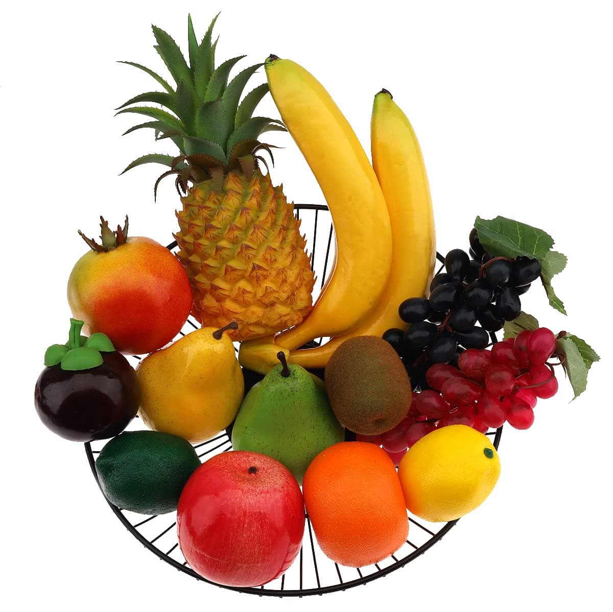 13 Pcs Fake Fruit Pack, Plastic Artificial Fruit for Decoration Party, Realistic Fake Fruits Table Centrepieces Decoration Home Kitchen, Lifelike Faux Fruits Pineapple Grape Lemon