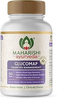 Maharishi Ayurveda Glucomap For Diabetes Management | With Jamun, Karela, Neem, Arjuna |Control Blood Sugar Levels| Natural Glucose Regulator | Helps In Blood Sugar Metabolism | 60 Tablets Pack Of 1