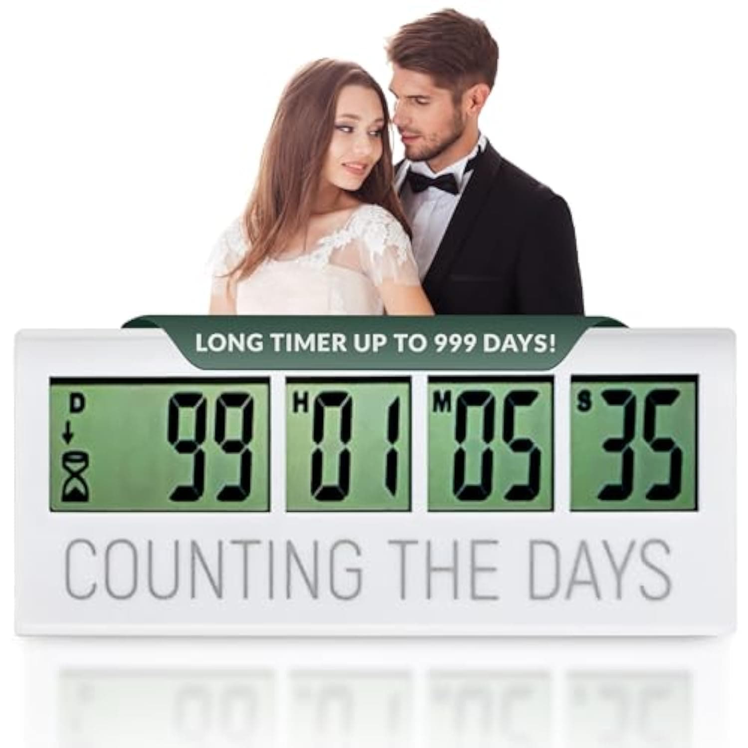 Countdown Clock for Retirement, Wedding Save the Date, Baby Due Date - Up to 999 Day Timer