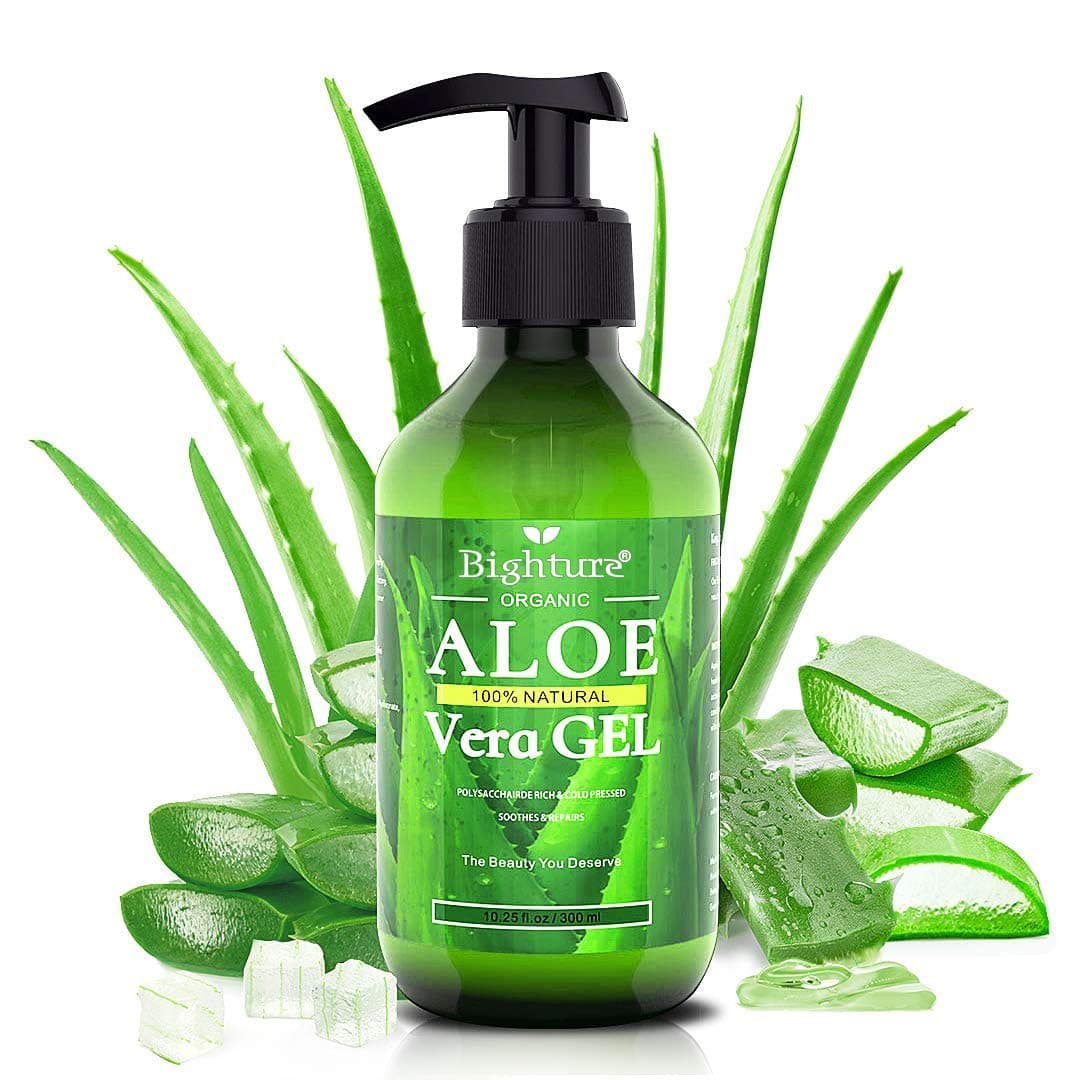 Aloe Vera Gel, 100% Aloe Vera from Freshly Cut Aloe Leaves, Skin Care for Deeply & Rapidly Soothing, Firming, After Shave, Sunburn Relieve, etc