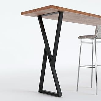 Homtone 2PCS Heavy-Duty Breakfast Bar Legs, 105cm Industrial Metal Table Legs for High Tables, DIY Furniture Projects, Black (H105xW45cm-X-Shape)