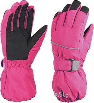 Kids Winter Ski Gloves Water-Resistant Cold Weather Gloves for Boys Girls Warm Snow Mitten for Skiing Snowboarding
