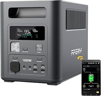AFERIY 1800W 1024Wh Portable Power Station,P180 Solar Power Generator,Fast Charging 0-90% in 60 Minutes, 140W USB-C Output,220V-240V,LiFePO4 Battery UPS for Camping, Road Trips, Home,7-Year Warranty