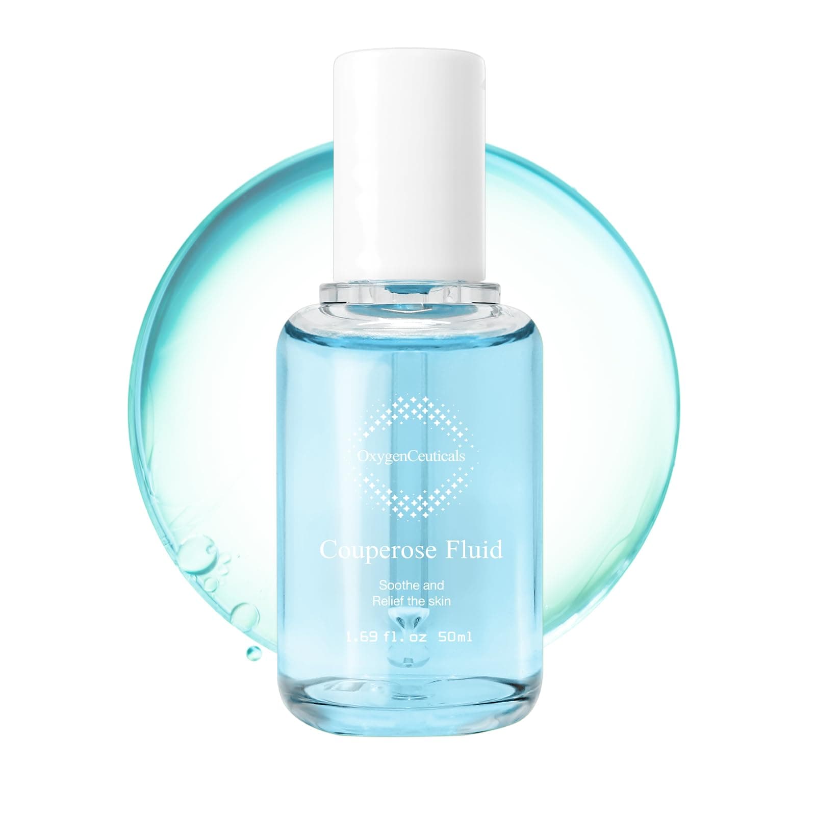OxygenCeuticals Couperose Fluid 50ml | RednessTreatment Serum for Sensitive, Post Aesthetic Procedure Skin | Korean Ampoule packed with Hydrolyzed Collagen, Hyaluronic Acid & Rose Water | 50ml(1.69oz