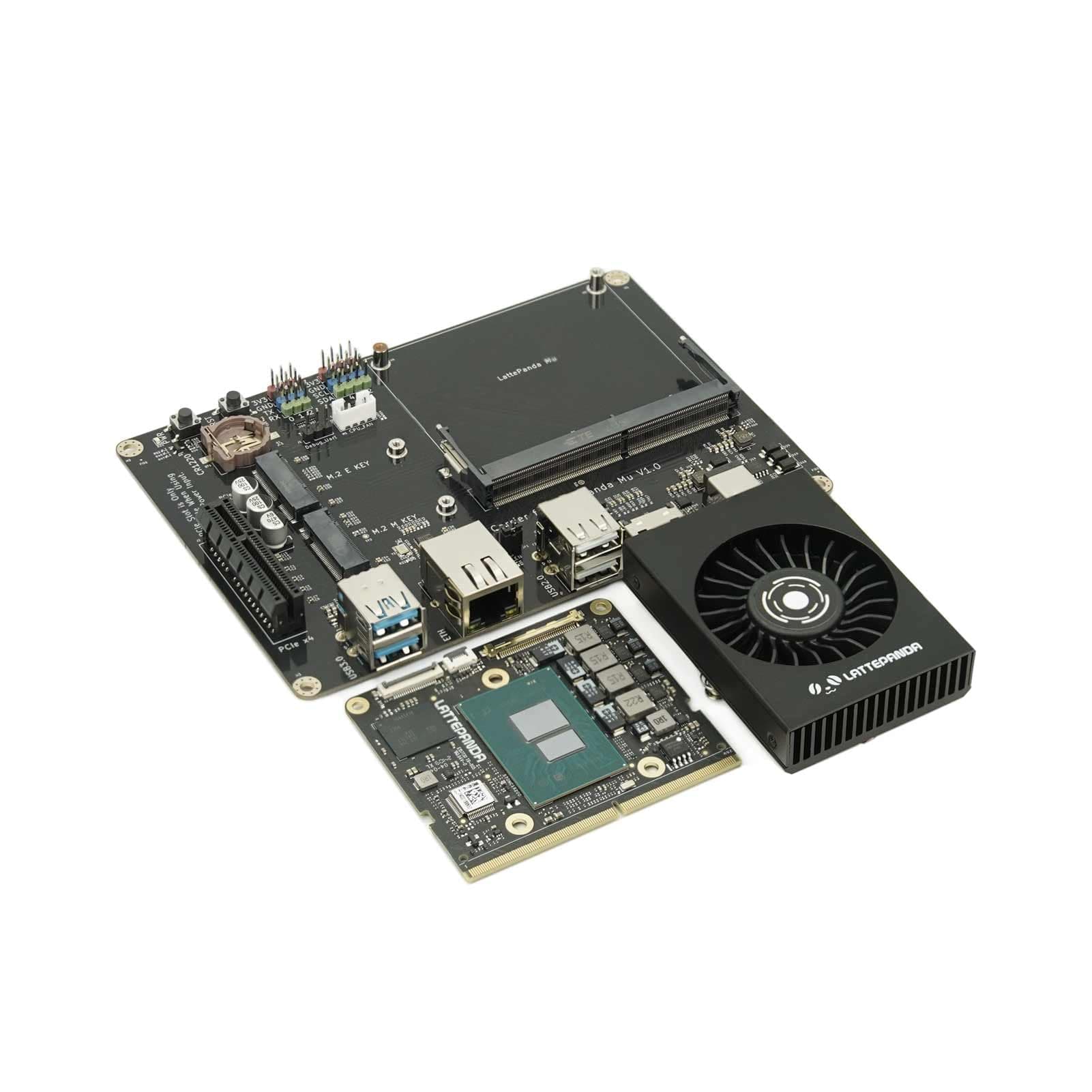 Mu Intel N100 x86 Compute Module Kit | 8GB LPDDR5 64GB eMMC | Modular SoM Board (Requires Power Supply) | Windows 10/11 & Linux Support | PCIe 3.0 | DIY NAS, Soft Router & Maker Dev