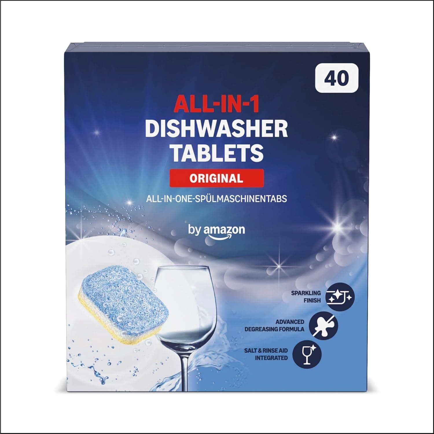 by Amazon ALL-IN-ONE Dishwasher Tablets, 40 tablets