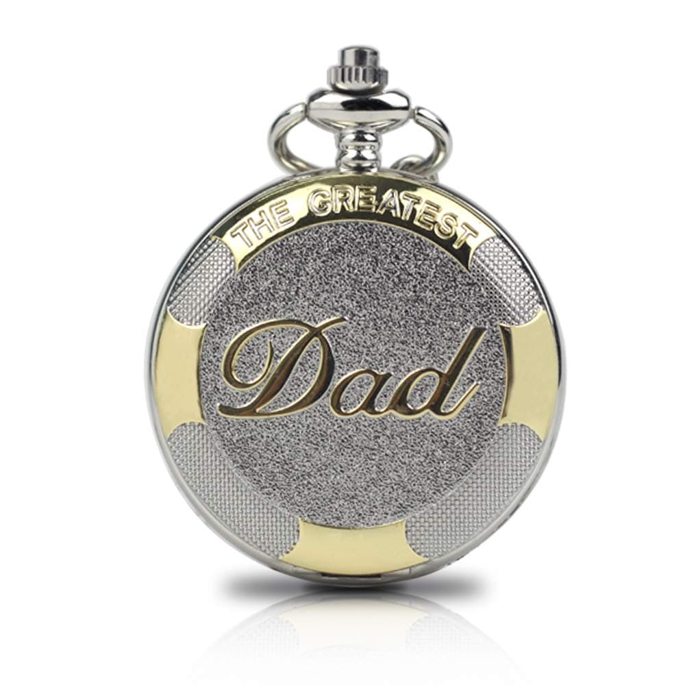 Engraved Father Gifts Pocket Watch (Silver)