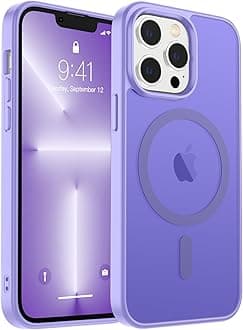 Magnetic for iPhone 13 Pro Max Case, [Compatible with MagSafe] [Military Grade Drop Protection] Translucent Matte Shockproof Anti-Scratch Phone Cover, Light Purple