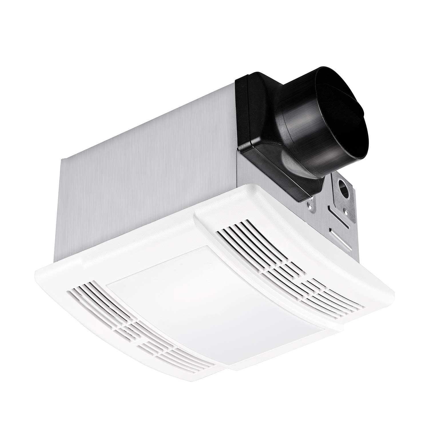 Tech Drive Bathroom Exhaust Fan With light,Very Quiet 90 CFM,1.5 Sone, E26 LED blub 3000K 1100LM,Ceiling Mounted Ventilation Fan,Easy to Install,White Plastic Grille