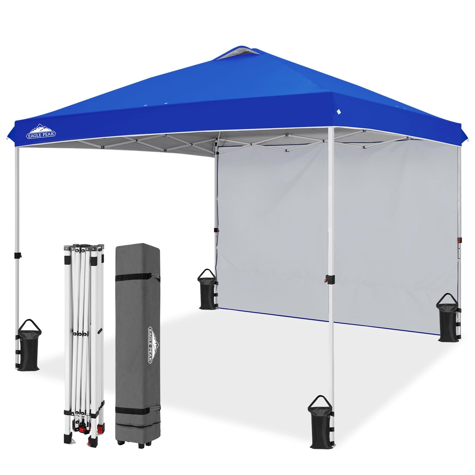 3m x 3m Pop Up Canopy Tent with 1 Sidewall, Easy Setup Event Tent, Canopy Tent, Blue