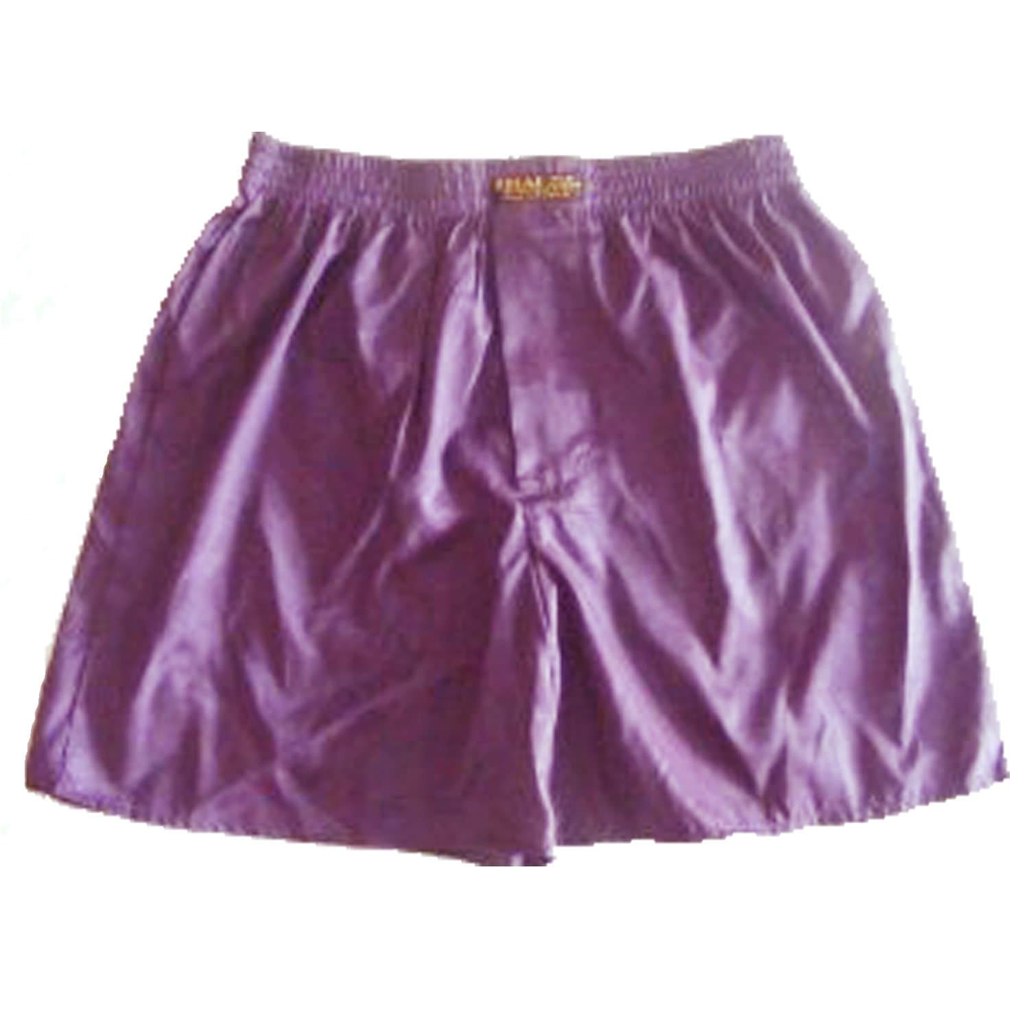 100% Thai Silk Boxer Shorts- Purple Solid Color (31-33)