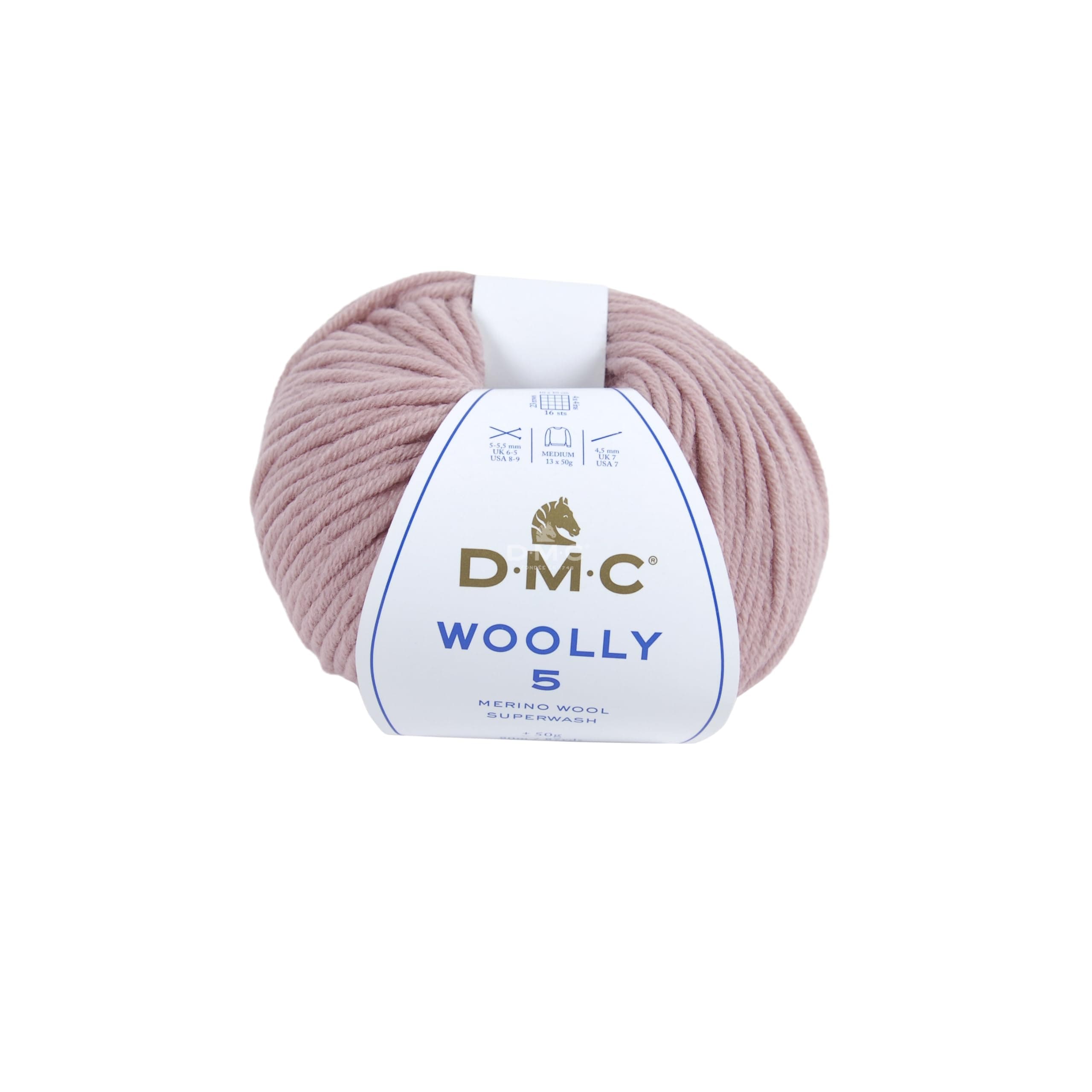 "Woolly 5" Merino Wool, Light Pink (45), 50g