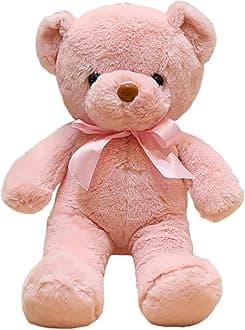 Teddy Bear Stuffed Animals, 13.5 Inches Pink Teddy Bear Plush Toy Birthday Christmas Valentine’s Day Gift for Kids Girlfriend (Pink-A)