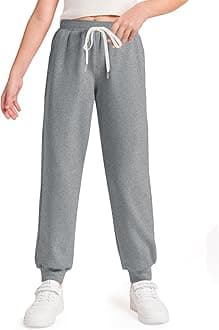 Haloumoning Girls' Sweatpants Soft Athletic Lounge Joggers Kids High Waist Casual Trousers Pants