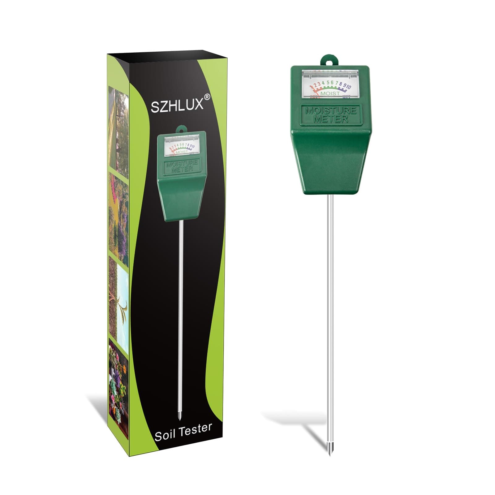 SZHLUX Soil Moisture Sensor Meter, Plants Moisture Meter, Plant Water Meter for Plant Care, Great for Potted Plants, Gardening, Lawn, Indoor & Outdoor (No Battery Needed)