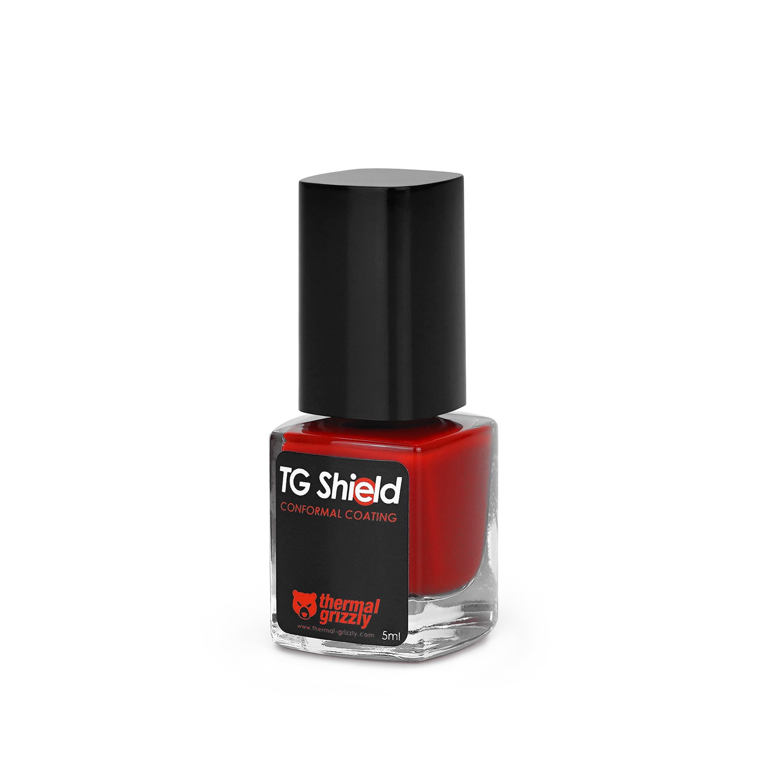 Thermal Grizzly TG Shield (5ml red) - Protects Components From Liquid Thermal Paste and Short Circuits - High Temperature Conformal Coating CPU/GPU/PS4/PS5/Xbox