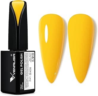 VENALISA 15ml Bright Gel Nail Polish, Pastel Yellow, Pale Neon Yellow Color, Soak Off UV LED Nail Gel Polish, Nail Art Starter Manicure Salon DIY at Home, 0.53 OZ