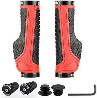 SAPLIZEBike Handlebar Grips, Multi Colors/Design Optional, Ergonomic Design, Aluminum Double Lock-on, Mountain Bike Grips, MTB BMX Downhill Foldable Urban Bicycles Grips, Scooter Grips