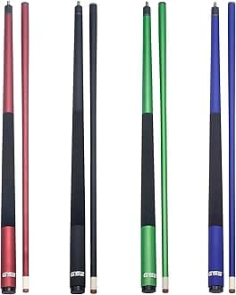 GSE Games & Sports Expert 58" 2-Piece Fiberglass Graphite Composite Billiard Pool Cue Stick(4 Colors, 18-21oz)