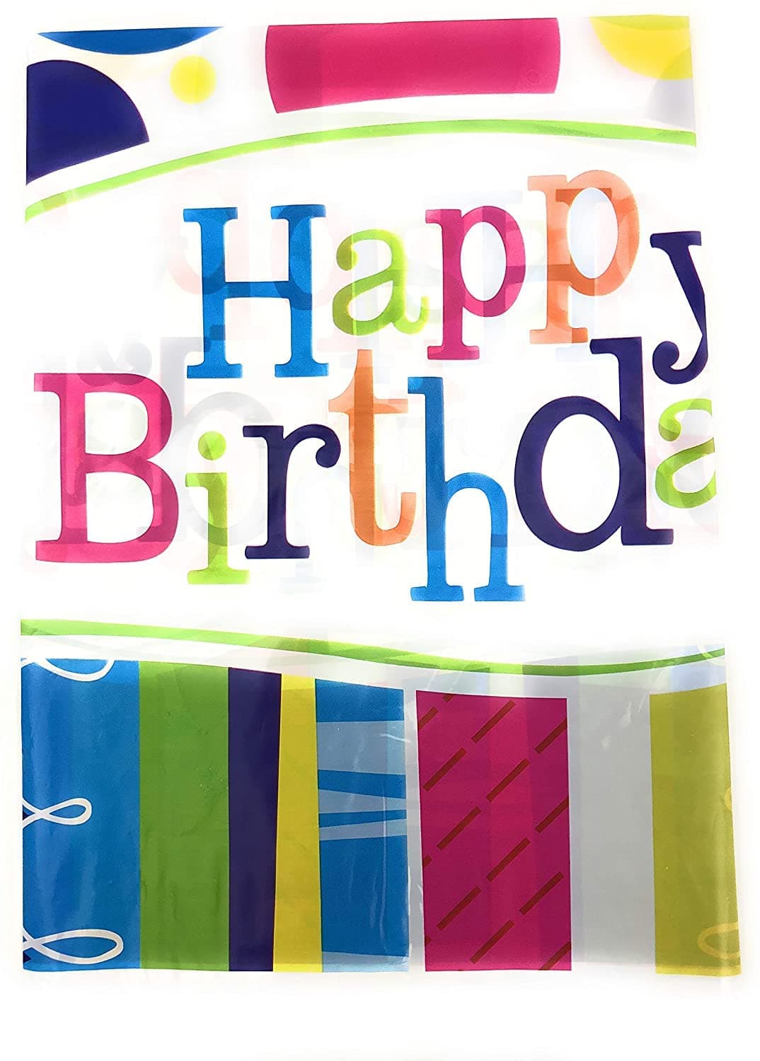 AEX Happy Birthday Style Table Cover Tablecloth Wipe Clean Disposable Plastic Party Rectangle Tableware (Multicolour)