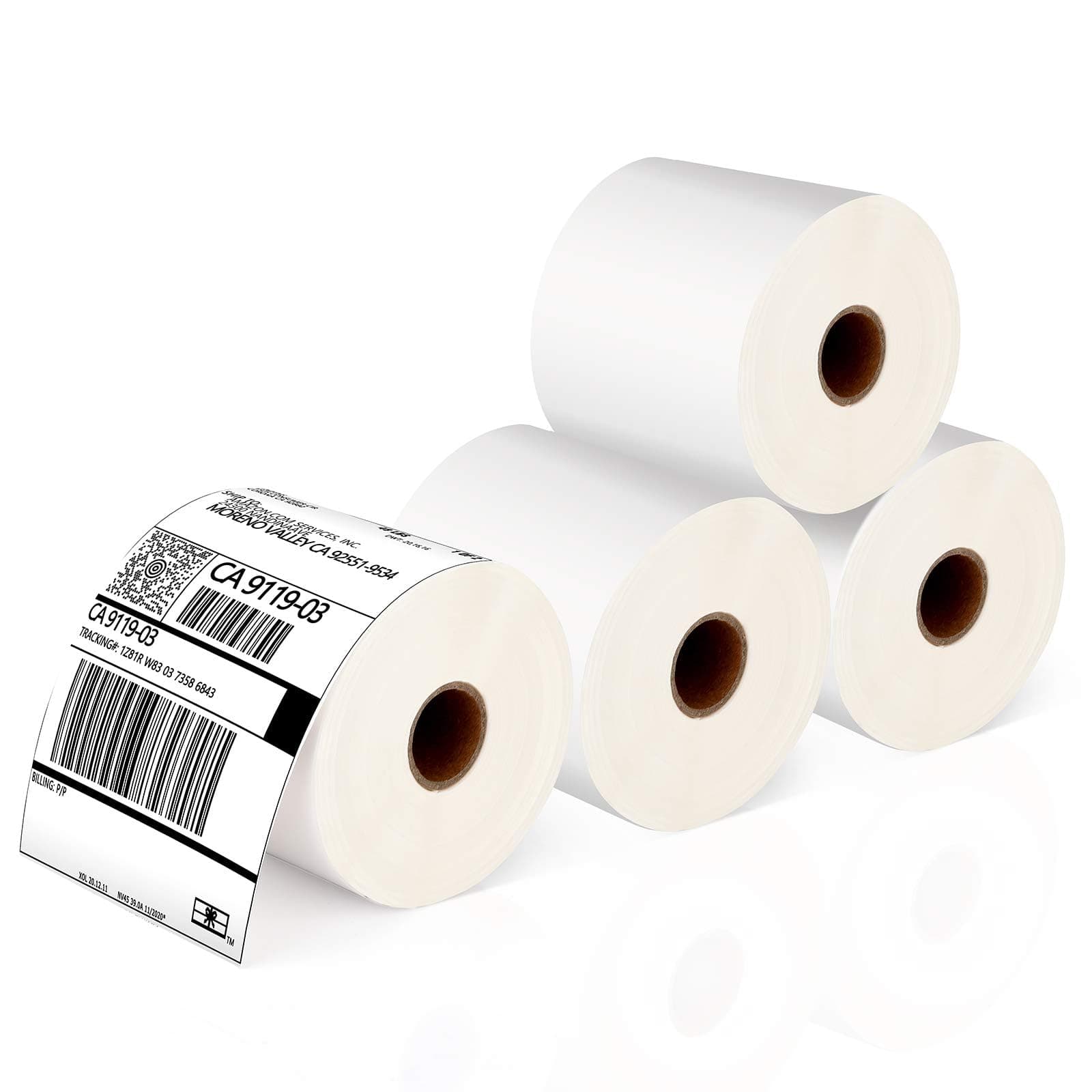 Thermal Shipping Labels 4x6-350 Labels(4 Rolls), Compatible with Rollo, Brother, Zebra and Most Thermal Printer, Perforated, Commercial Grade, Doesn't Compatible with Dymo