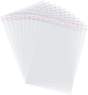 Self Sealing Cellophane Bags,6x9 Inches 200 Pcs Clear Cookie Bags Resealable Cellophane Bag for Packaging Gifts,Cookies,Favors,Products,Candy
