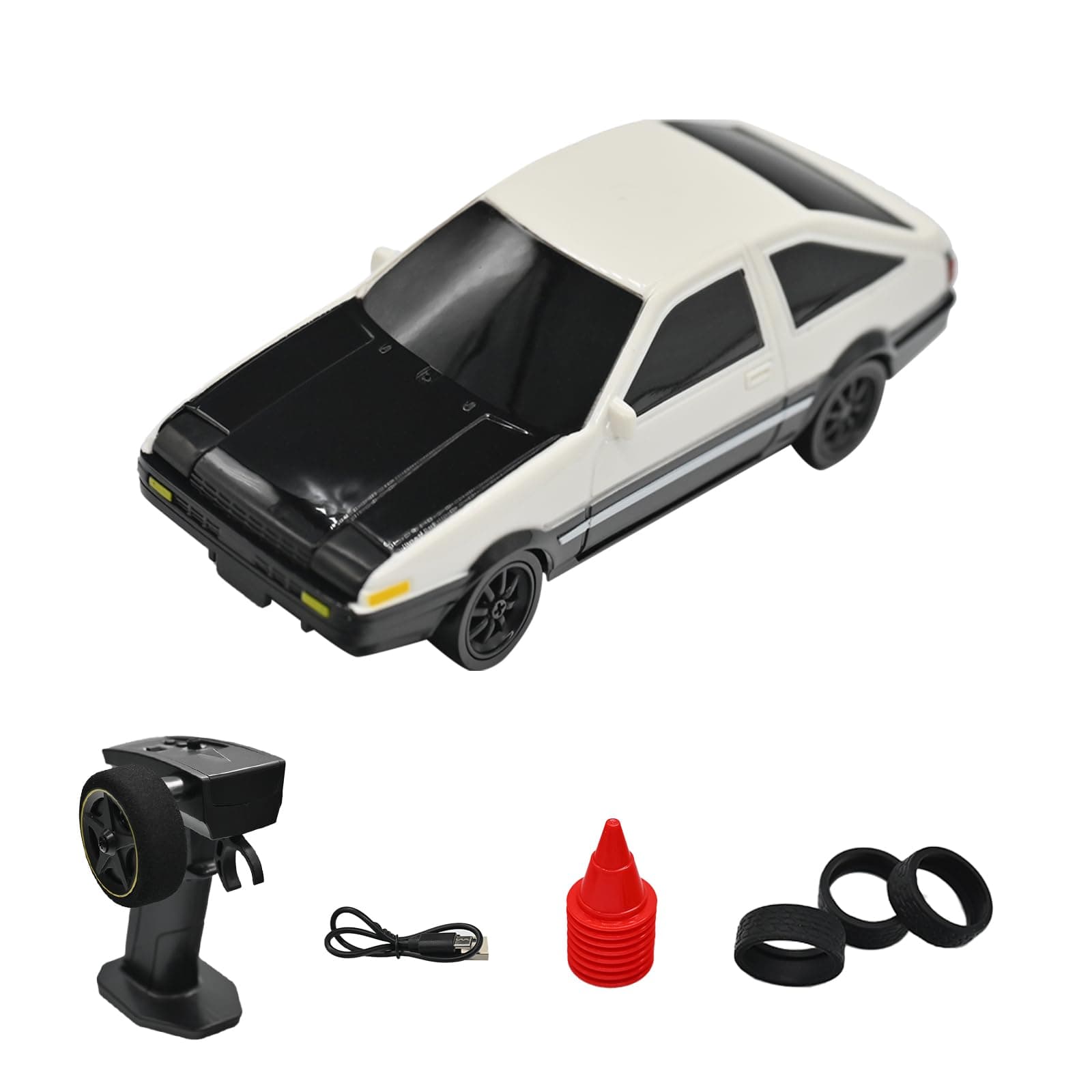 RC Drift Car - 1:43 Remote Control Car 2.4GHz Mini Drift Cars Racing High Speed Drift Car Model with LED Lights for RC Toys Gift (4306Silver, Gyro)