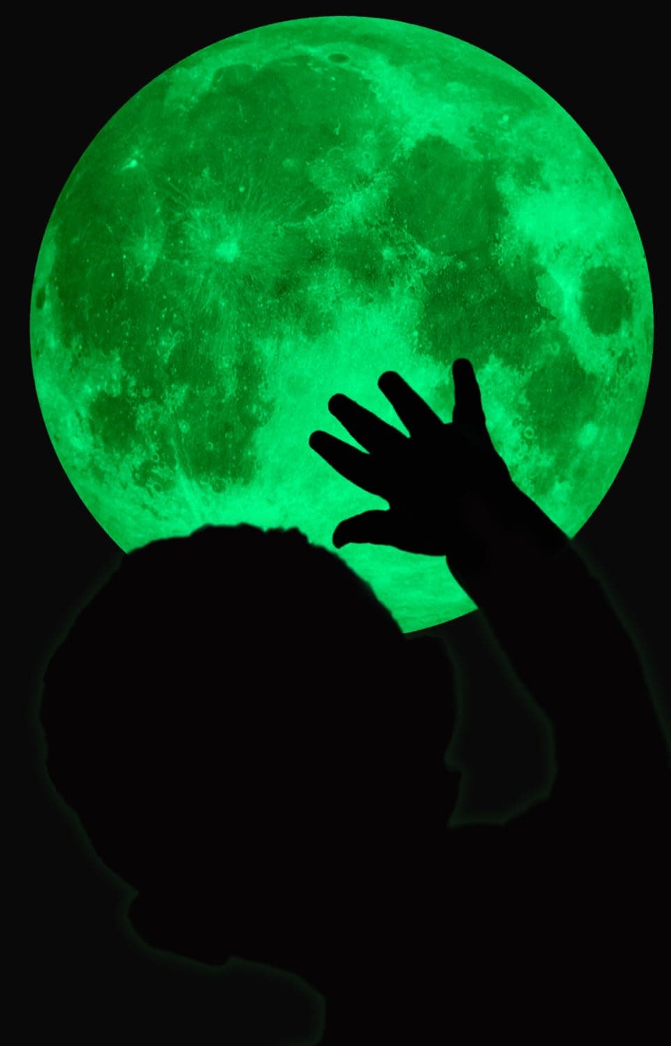 Glow in The Dark Wall or Moon Stickers – Luminous Decal Stickers for Simulated Moon Effect at Night – Ideal Kids Decor or Adults – for Kids Boys Girls