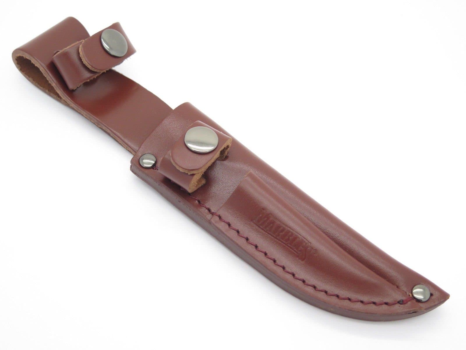 Marbles Twin 5.25" & 3" Fixed Blade Hunting Knife Sheath Large & Small Game Bird Trout Brown Leather Sheath