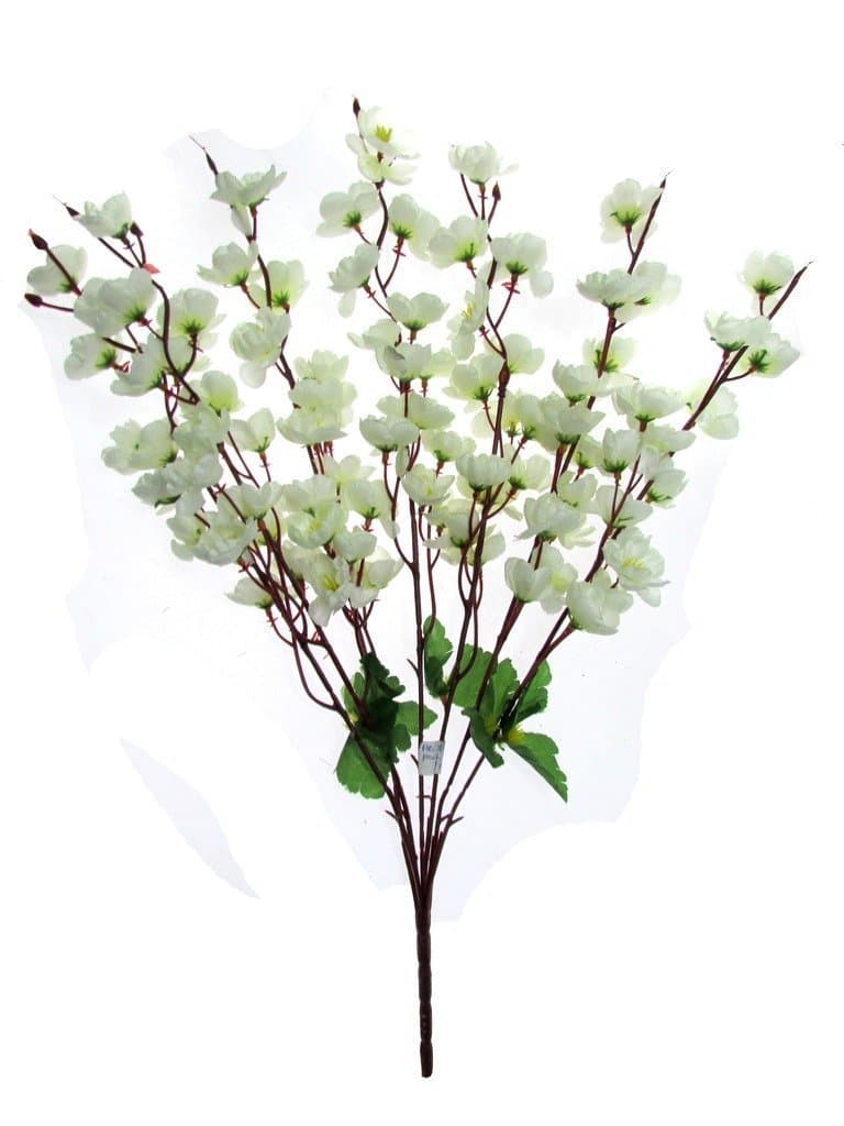 Truvic SAMRIDDHI Decorations Artificial Flower Bunch (White, Pink, Orange, 9 Stems)