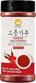 Asiatic Dishes Gochugaru Korean Red Pepper Flakes – 6.34oz Bottle of Sun-Dried Chili Powder for Kimchi, Soups, Stews, and Versatile Cooking