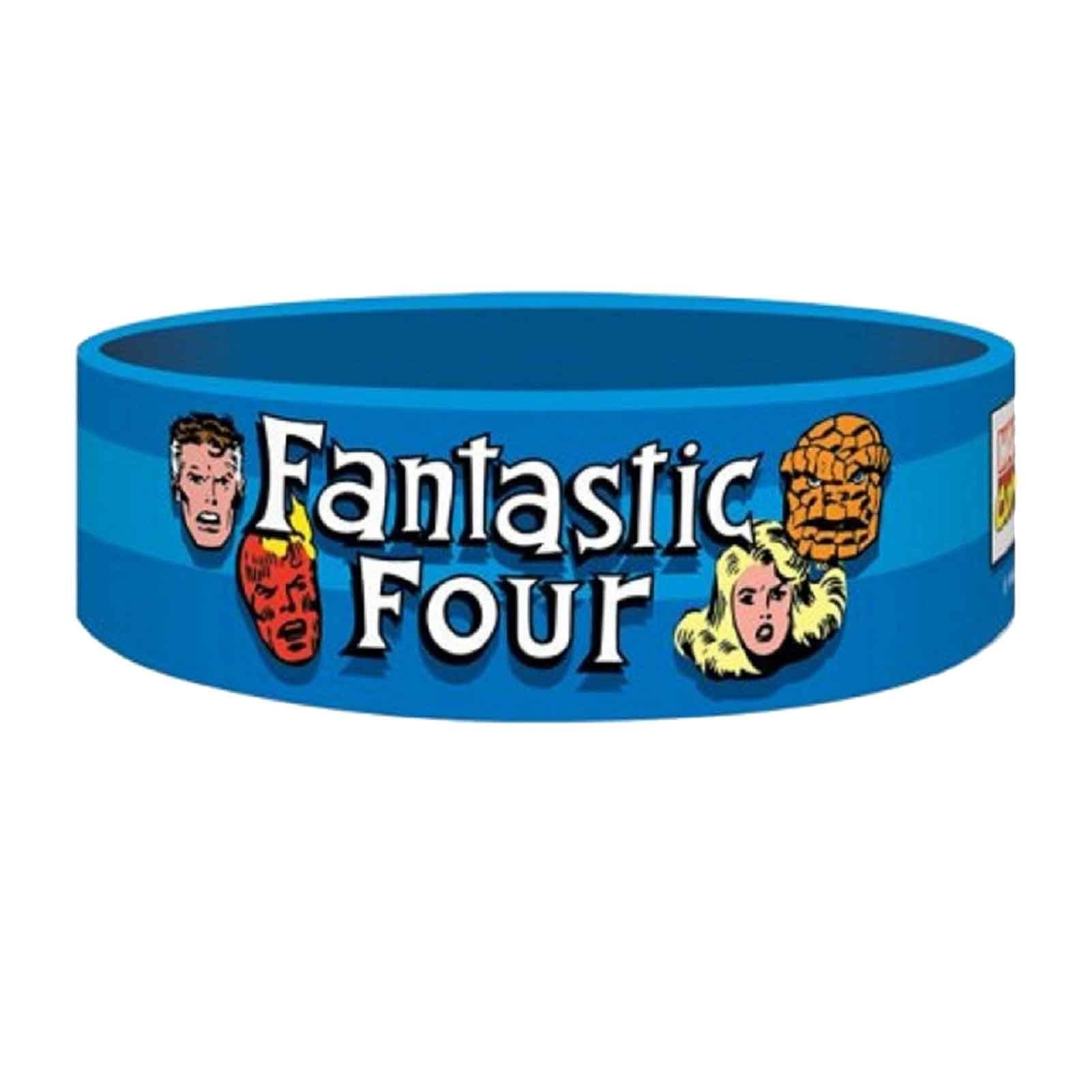 Fantastic four Wristband Retro Official Marvel comics blue rubber One Size