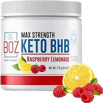 Dr. Boz - Keto BHB Powder - Raspberry Lemonade, 20 Servings - Ketones Drink - Increase Energy & Reduce Cravings - Max Strength Dietary Supplement - Quality Tested - Made in The USA - 9.6oz (272g)