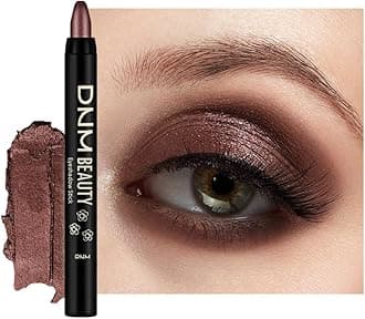 evpct Rich Brown Shimmer Cream Eye Shadow Sticks Brightener Pencils for Women, Dark Brown Silky Eyeshadow Applicator Stick Pen Waterproof, Blendable Crease-Proof Stick Eyeshadow Shimmer Eye Makeup 76